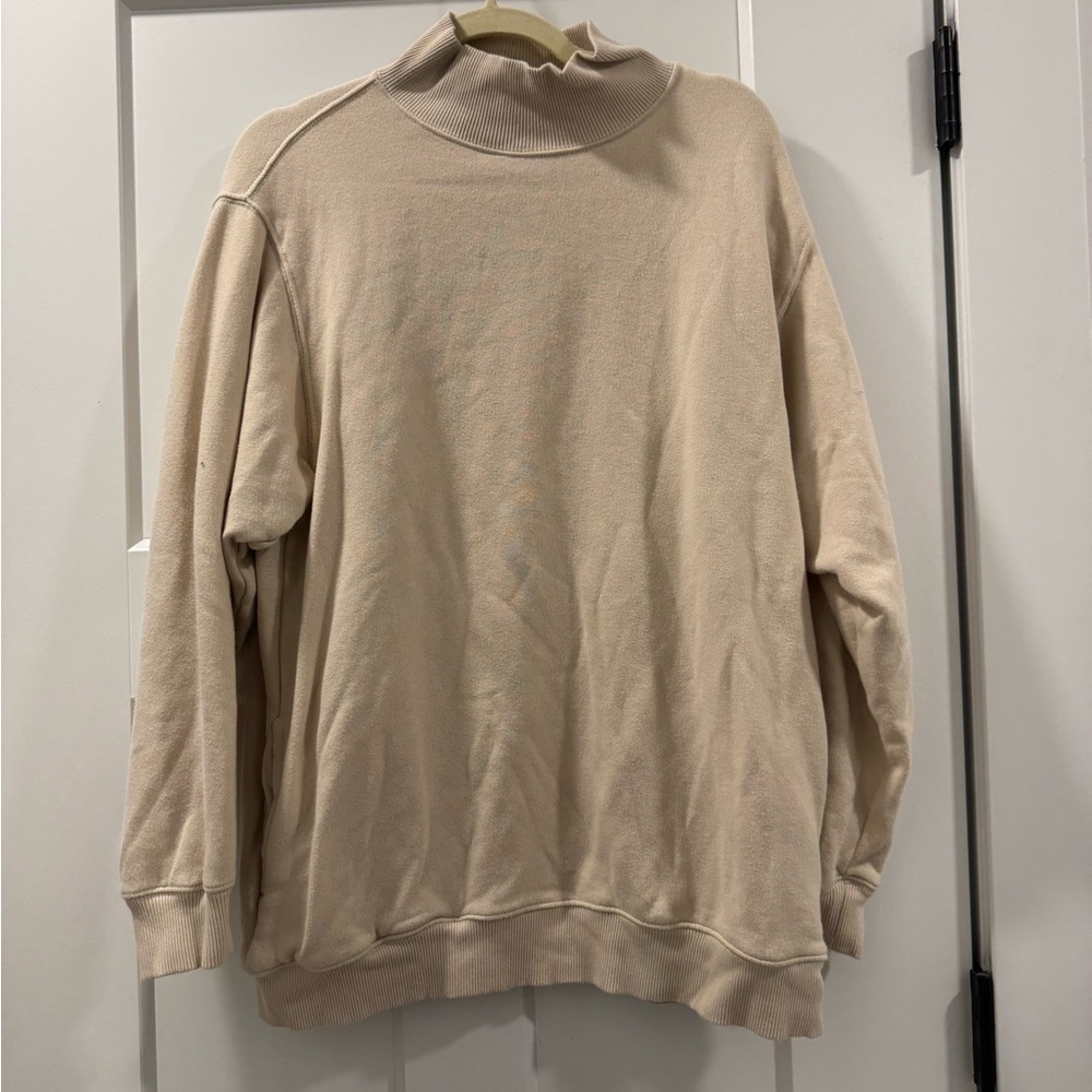Aerie cream cowl neck sweater small